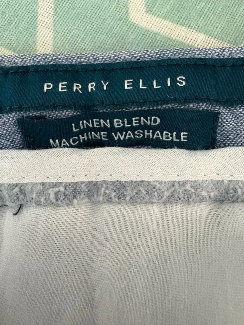 Perry Ellis Men’s Blue Drawstring Bermuda Shorts Casual Resort Size 38